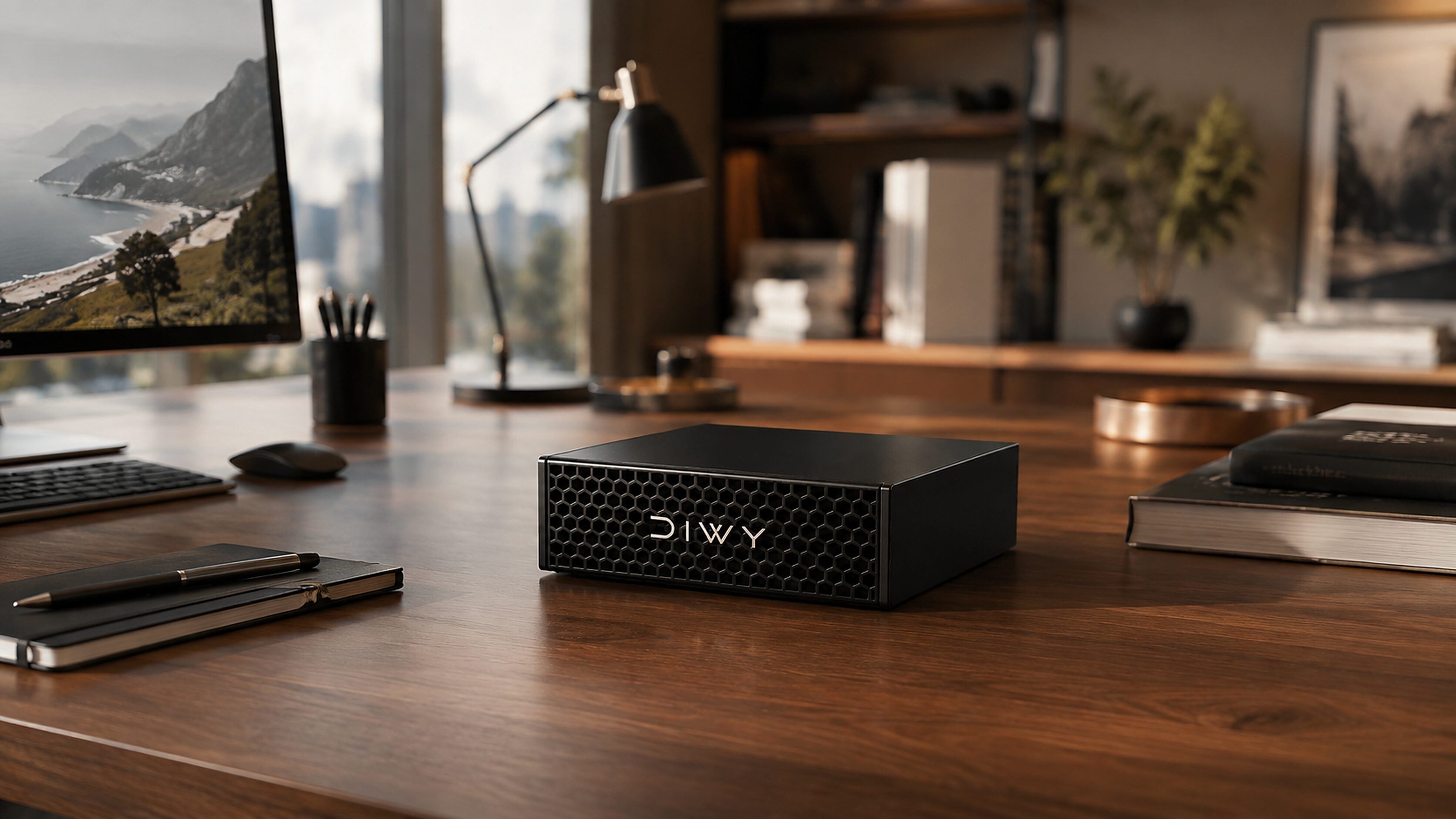 DIWY AI box installed on a desk for a team